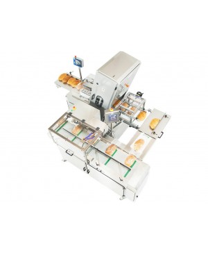 Semi automatic bread slicing and packaging line