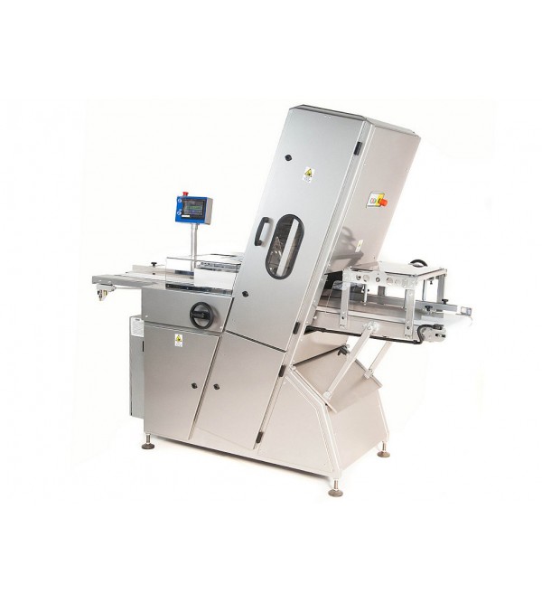 Bread slicer bakery machine with band knives